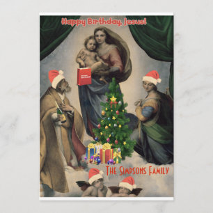 Vrolijke verjaardag, Jezus! Funny Kerstuitnodiging Kaart