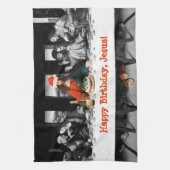 Vrolijke verjaardag, Jezus! Grappig kerstfeest Theedoek (Verticaal)