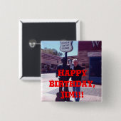 Vrolijke verjaardag, Jim!!! Vierkante Button 5,1 Cm (Voorkant /achterkant)