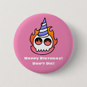 Vrolijke verjaardag! Niet sterven! - Vlaming Butto Ronde Button 5,7 Cm