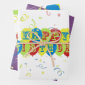 Vrolijke verjaardagsballonnen inpakpapier vel (In situ)