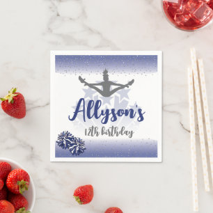 Vrolijke verjaardagsfeestje, elke leeftijd marineb servet