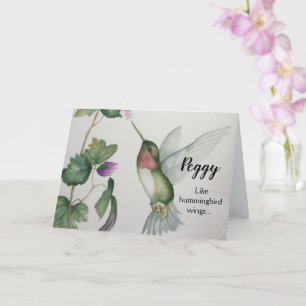 Vrolijke verjaardagsvriend Hummingbird Wings Elega Kaart