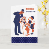 Vrolijke Veteranendag. Aangepaste Wenskaarten Kaart (Gele Bloem)