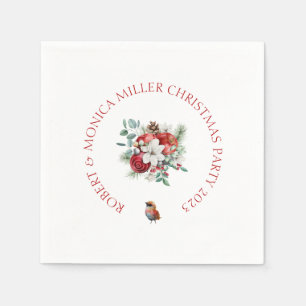 Vrolijke Vibe Kerstbloemen & rode appels boeket Servet