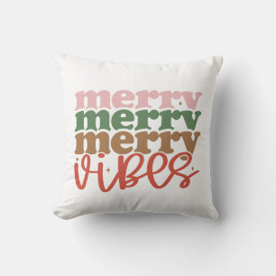 Vrolijke Vibes Retro Groovy Kerst Feestdagen Kussen