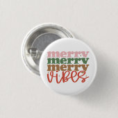 Vrolijke Vibes Retro Groovy Kerst Feestdagen Ronde Button 3,2 Cm (Voorkant /achterkant)