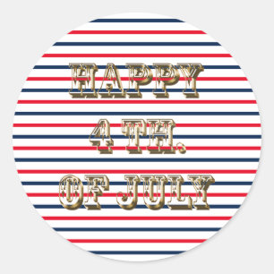 Vrolijke vierde juli rode witte blauwe patriottisc ronde sticker