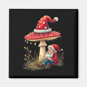 Vrolijke Vintage Christmas Gnome Mushroom Santa Cl Magneet