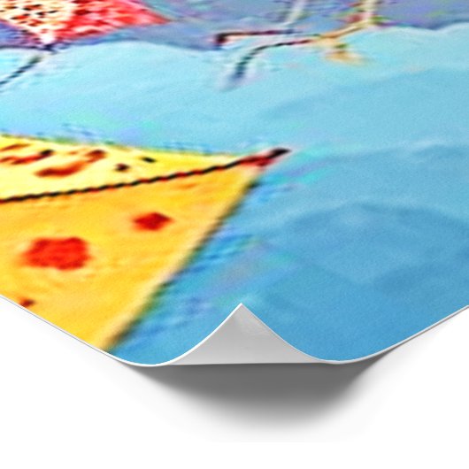 Vrolijke vliegers stijgen hoog op poster (Hoek)