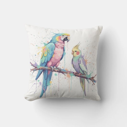 Vrolijke vogels kussen (Voorkant)