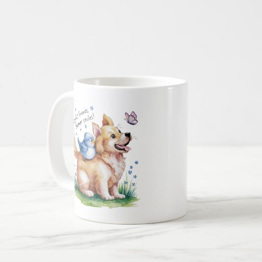 Vrolijke vrienden. Forever Smiles. Day Dogs Design Koffiemok (Voorkant links)