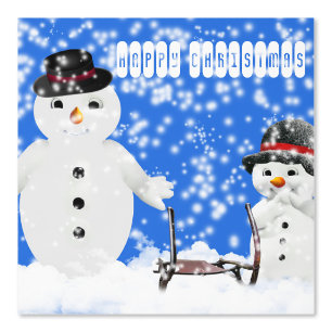Vrolijke vrolijke kersttekst Winter Sneeuw Gedrukt Behang