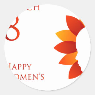 Vrolijke vrouwen dag mars 8 ronde sticker