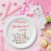 vrolijke vrouwendag wit papieren bordje (Feest)