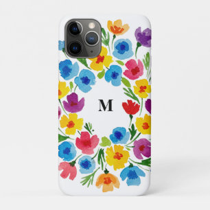 Vrolijke Waterverf Bloemen iPhone 11 Pro Hoesje