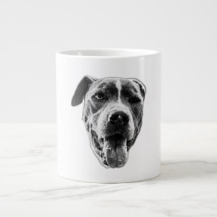 Vrolijke Wink Pitbull Mix - Close Face Extra Grote Beker
