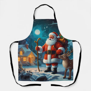 Vrolijke winter kerst viering scène schort