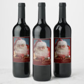 Vrolijke Winter Sinterklaas | Kerstmis Wijn Etiket (Flessen)