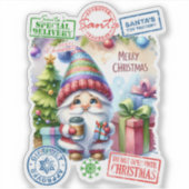 Vrolijke Xmas Sticker van Santa's Elf (Voorkant)