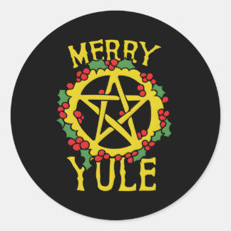 Vrolijke Yule Pagan Yule zegeningen Ronde Sticker