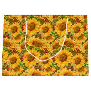 Vrolijke Zomer Zonnebloemen Gift Bag Groot Cadeauzakje