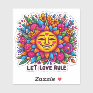 Vrolijke zon en bloemen Stickers