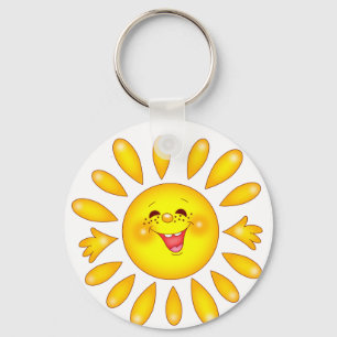 vrolijke zon sleutelhanger