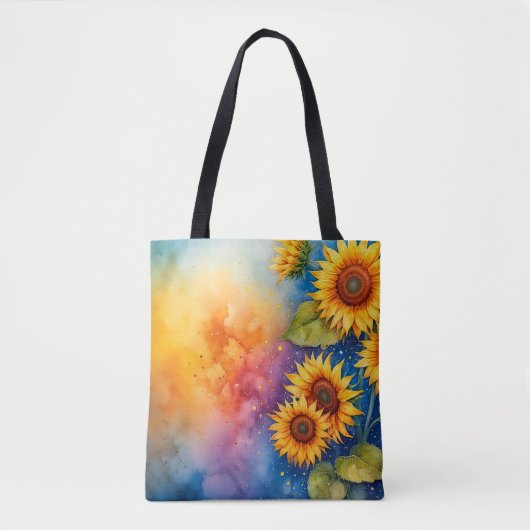 Vrolijke Zonnebloem Canvas Canvas tas (Voorkant)