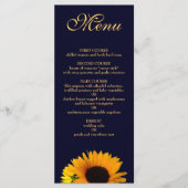 Vrolijke Zonnebloem in Navy Blue Dinner Menu (Voorkant)