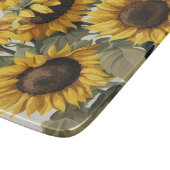 Vrolijke Zonnebloemen *Glass snijplank (Hoek)