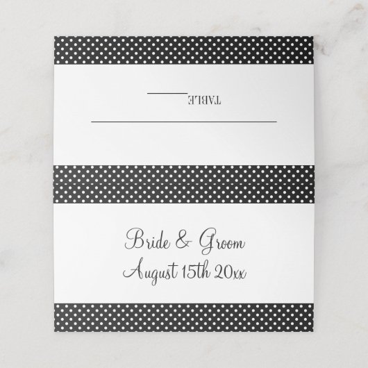 Vrolijke zwart-wit polka dot bruiloft (Buitenkant ongevouwen)