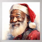 Vrolijke zwarte Kerstman Poster (Voorkant)