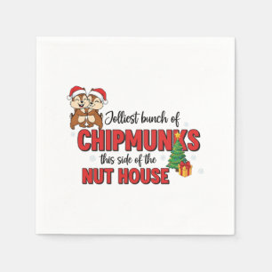 Vrolijkste groep chipmunks deze kant kerst servet