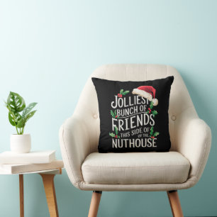 Vrolijkste groep vrienden Kerstmis bijpassend sarc Kussen