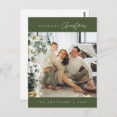 Vrolijkste kerstfoto, modern minimalistisch briefkaart (Voorkant / Achterkant)