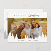 Vrolijkste kerstfoto, modern minimalistisch briefkaart (Voorkant / Achterkant)