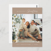 Vrolijkste kerstfoto, modern minimalistisch briefkaart (Voorkant / Achterkant)