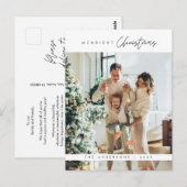 Vrolijkste kerstfoto, modern minimalistisch briefkaart (Voorkant / Achterkant)