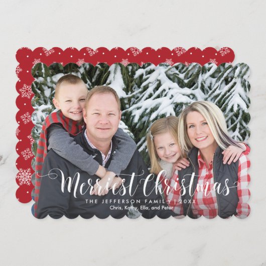 Vrolijkste kerstkaart met vakantiebrief (Voorkant / Achterkant)