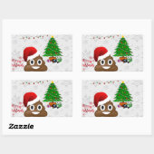 vrome kerst poo emoji rechthoekige sticker (Vel)