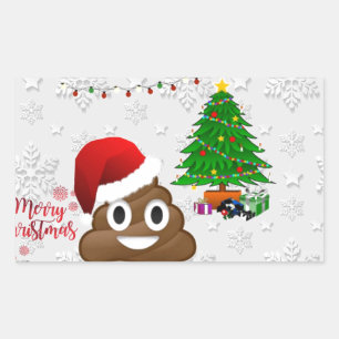 vrome kerst poo emoji rechthoekige sticker