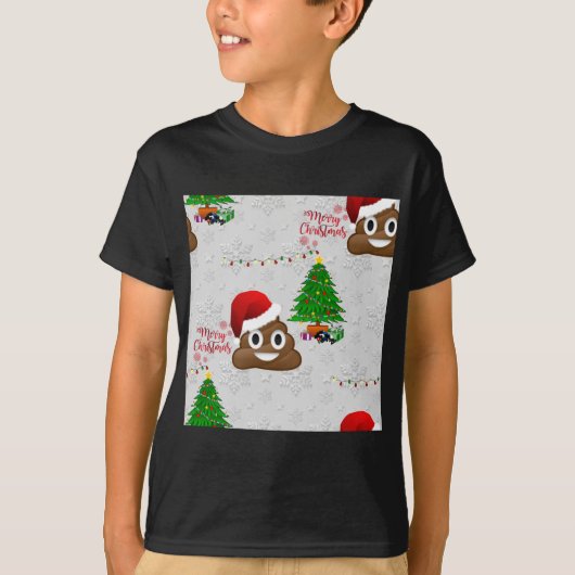 vrome kerst poo emoji t-shirt (Voorkant)
