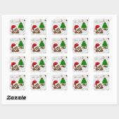 vrome kerst poo emoji vierkante sticker (Vel)