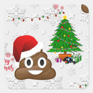 vrome kerst poo emoji vierkante sticker