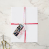 vrome kerstfoto ' s 2 foto ' s collage cadeaulabel (Met Touw)