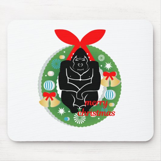 vrome kerstgorilla muismat (Voorkant)