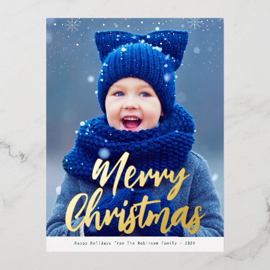 vrome kerstmis moderne kerstkaart folie feestdagen briefkaart (Voorkant)