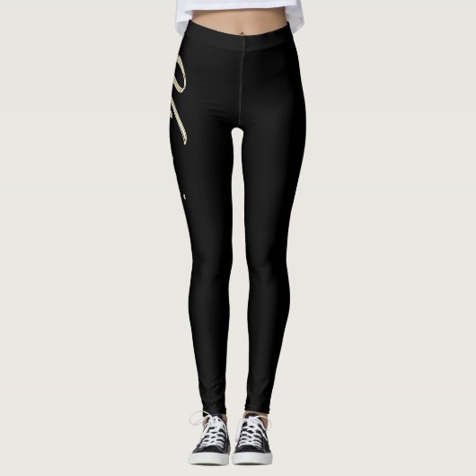 Vroni white gold Handwriting Hose Leggings (Voorkant)
