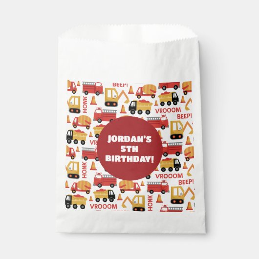 Vroom Honk Beep! Vrachtwagens Bedankzakje (Voorkant)
